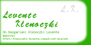 levente klenoczki business card